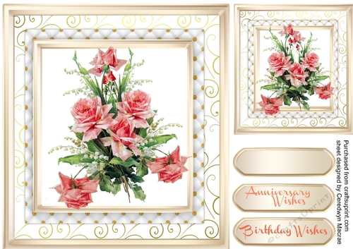 Beautiful Roses on Lattace Mat 