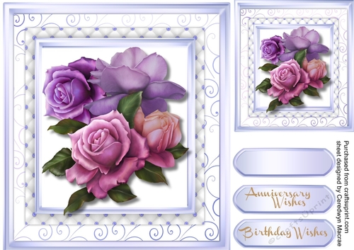 Beautiful Beeloop Roses on a lattace mat  6