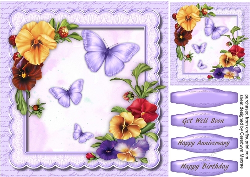 Beautiful Pansys and Butterflys 