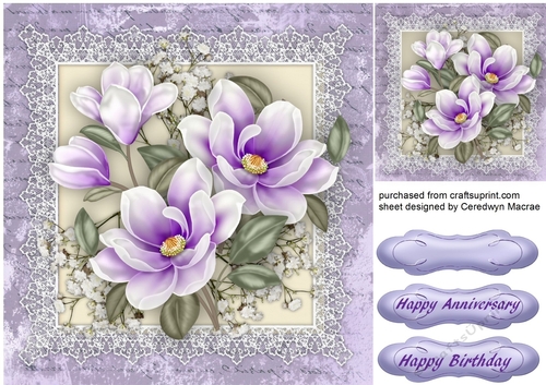 Beautiful Magnolias on Stunning Lace 
