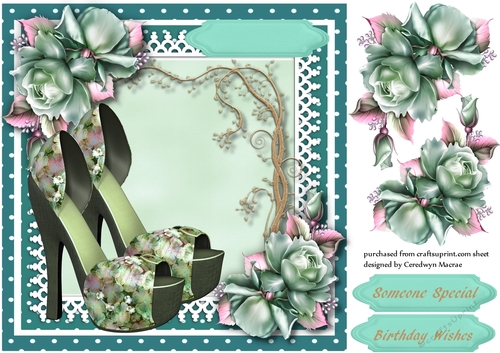 Beautiful Green shoes and Roses 