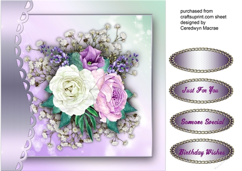Lovely Cream and Lilac Roses 