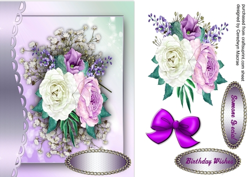 Beautiful Lilac roseson Babys Breath