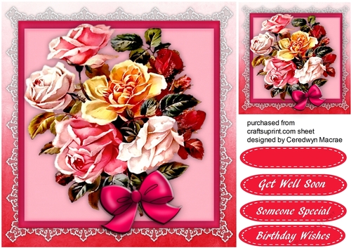 Beautiful Roses on Lace 