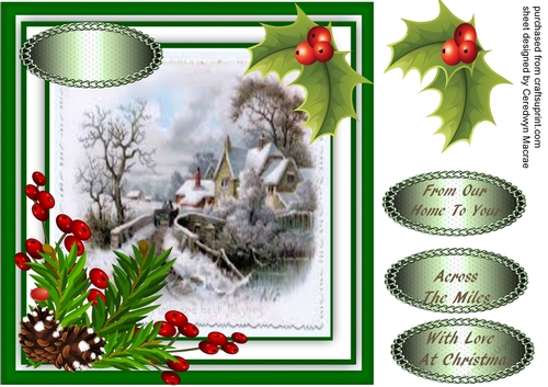 Christmas Cottages in the Snow ,
