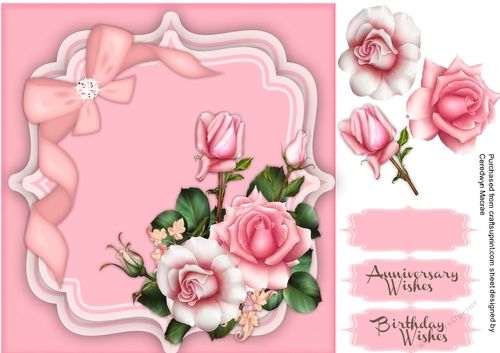 Blush Roses on a Bracket Mat 