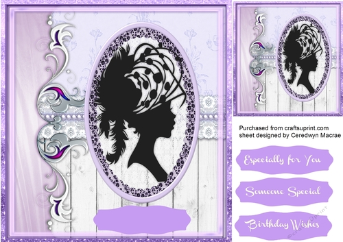 Brautiful Silhouette Lady in Oval frame 1