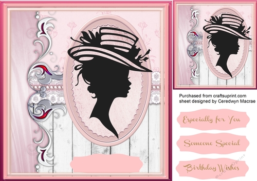 Beautiful SilhouetteLady in Oval Frame  2