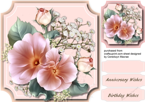 Beautiful Loves Bouquet on Cut-out-Mat