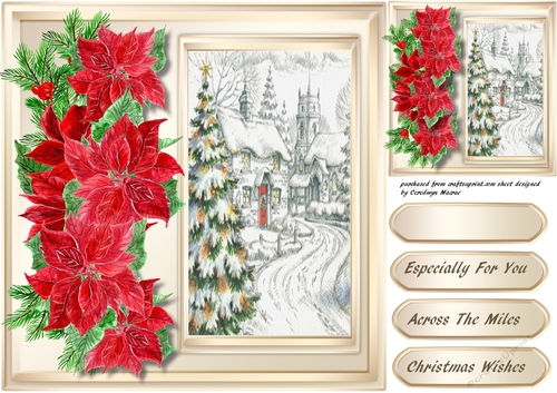 Lovely Christmas scene and Poinsettias 