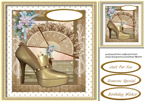 Beautiful Gold shoe and fan 