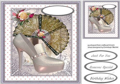 Beautiful Silver Shoe and Fan 