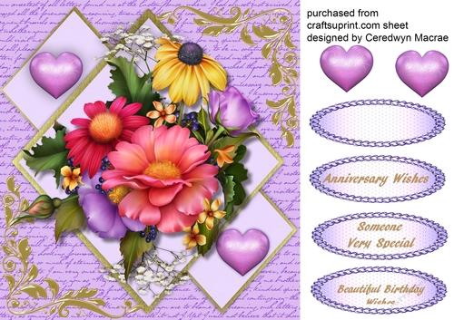 Beautiful Summer Blooms on Diamond Mat 