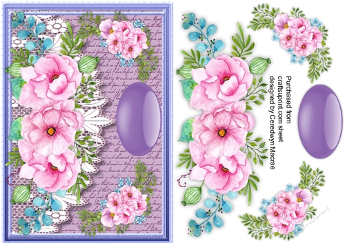Beautiful Pink roses on Vintage Lace 