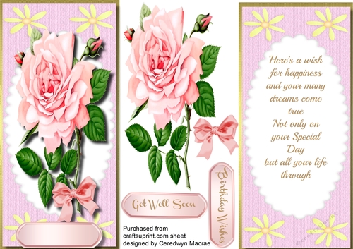 Lovely D.L. with Pink roses and Verse 