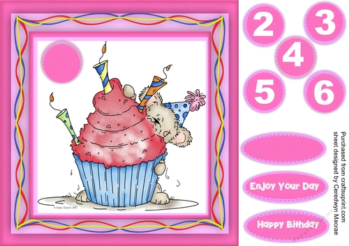 Sneaky Bears Birthday Cupcake 