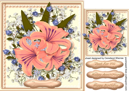  Peach lillys and Babys Breath