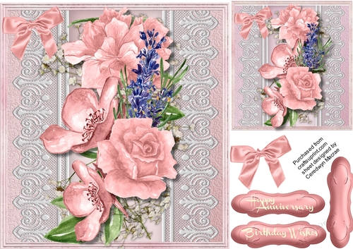 Beautiful Pink roses and Foreget-me-nots