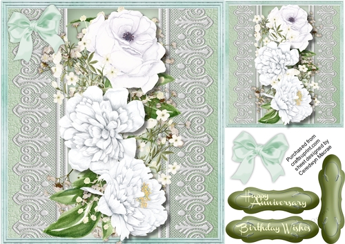 Beautiful White Roses on lace 
