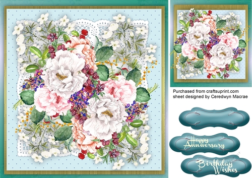 Beautiful Mixed roses on lace 