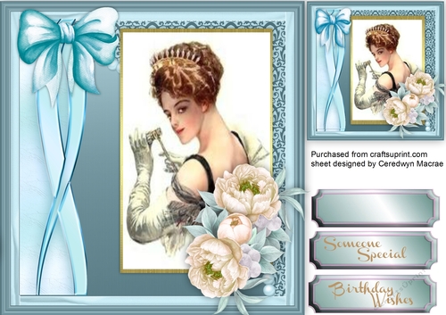 Beautiful Cream roses and Vintage Lady 