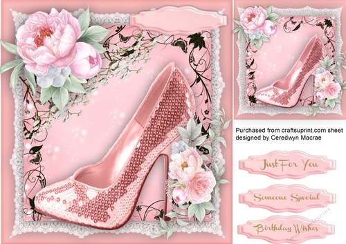 Beautiful pink roses and shoe 