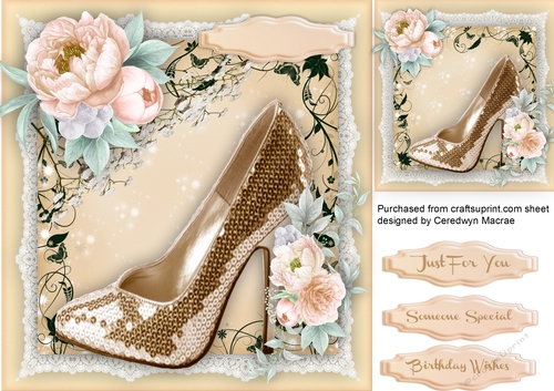Beautiful Golden Roses and Shoe