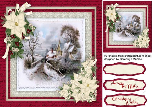 Christmas Scene on Fine Lace 