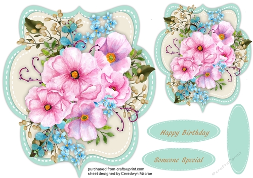 Beautiful Roses on a Shaped Mat 