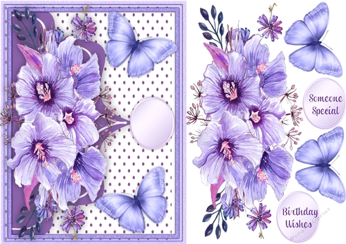 Beautiful Lilac roses and Butterflys 