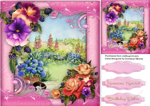 Beautiful Flowers ihn a Ornate Frame 