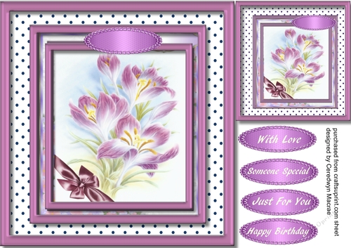  Beautiful Lilac Flowers and Bow ,