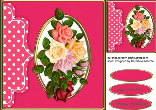 Beautiful Roses Ina Gold Oval Frame 