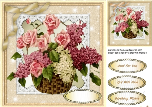 Lovely Basket of Llilac And Roses 3