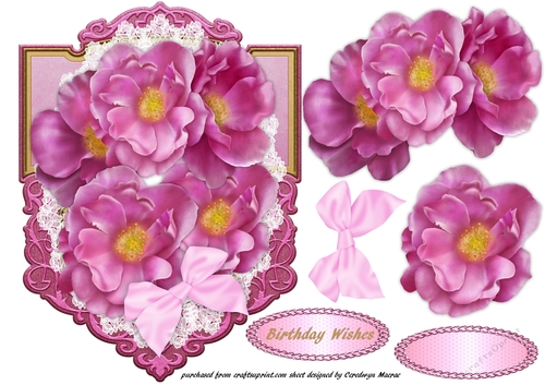 Beautiful Pink Roses on a Ornate Mat