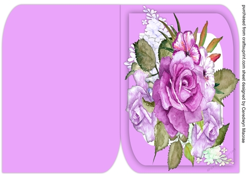 Print, Cut, and Fold, Lilac Shaped Card
