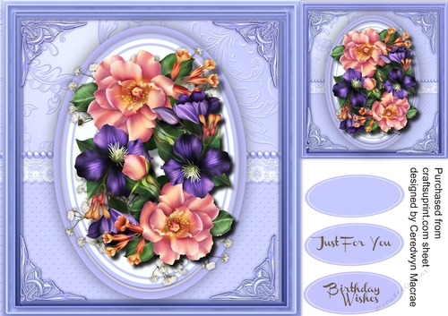 Beautiful Oval Frame with Summer Flowers 