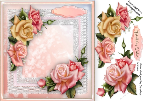 Beautiful Roses on Stunning Lace 