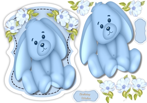 Cute Little Floppy Ears ( Blue ) 