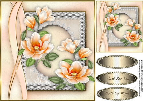 Beautiful Mmagnolias on Lace 