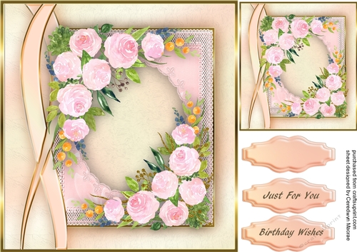 Beautiful Pink Roses on stunning lace 