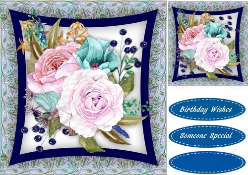 Beautiful Flowers in a Bevelled Frame 