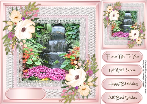 Beautiful Waterfall and Anemonies 