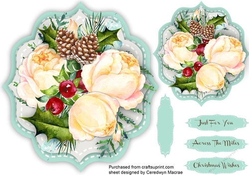 Pine Cones and Festive Roses 