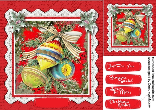 Christmas Greeting on a Script Mat 