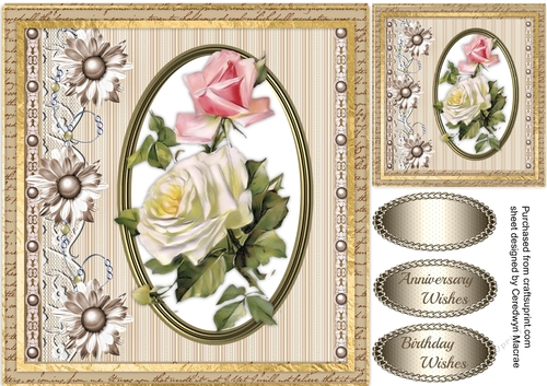 Beautiful Roses in a Gold frame