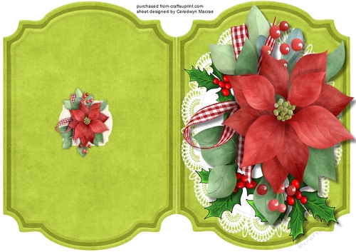 Print, Cut, and Fold , Christmas Poinsettia