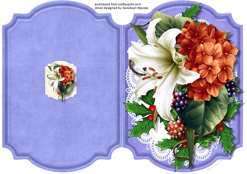 Print, Cut, and Fold, Festive lillys and Berrys 