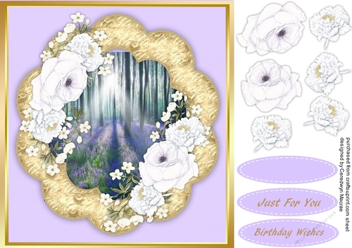 Beautiful White roses in a Scalloped gold Frame 