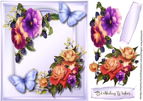 Brautiful Pansys Roses and Butterflys 